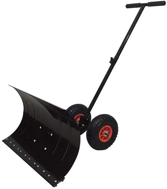 YXW Shovels Snow Shovel, Manual Snow Shovel with 2 Wheels Snow Plough