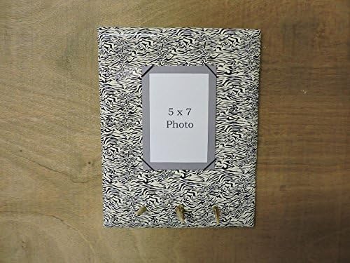 Zebra Camo Photo Keyholder, Hat or Cap Rack (Vertical) with Antler Tips. Water Transfer Printing / Hydrographics.