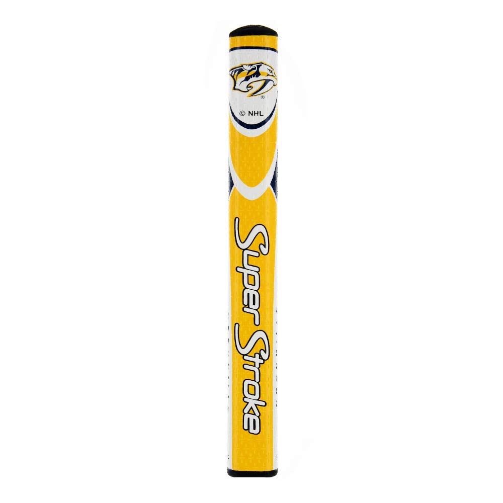 Super Stroke NHL Golf Putter Grip, Nashville Predators (Mid Slim 2.0) | Officially Licensed Through Team Golf | Cross-Traction Surface Texture and Oversized Profile | Even Grip Pressure for a More