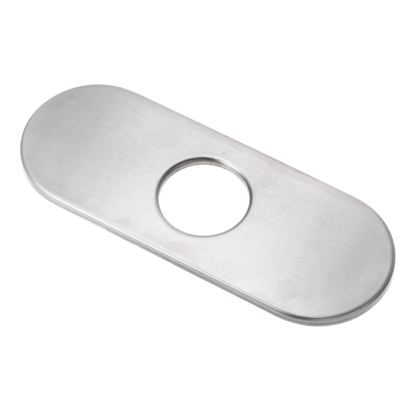 Kozelo Hole Cover Deck Plate Escutcheon-[6 Inch], Sink Cover Plate for Home Sink Faucet, Stainless Steel, Oval, Brushed Silver