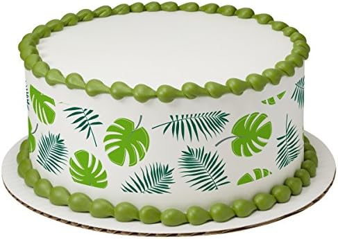 Amazon Com Tropical Paradise Leaves Edible Cake Border Set Of 3 Strips Kitchen Dining