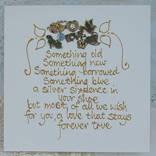 Wedding Greetings Card. Something old, Something new, Something borrowed, Something blue Amazon
