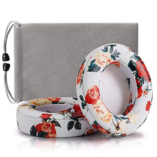 Replacement Ear Cushion Pads Cover Compatible with Beats Studio 2.0 Wireless/Wired and Studio 3.0 Over Ear Headphones by Dr.DRE-1 Pair(Floral White)
