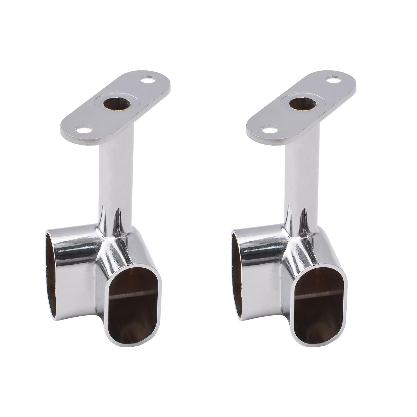 INCREWAY Corner Closet Rod Support Bracket, 2PCS 90 ° Heavy Duty Wardrobe Accessories Clothes Rail Flange Seat for Cabinet Wardrobe in Bedroom Bathroom, Silvery