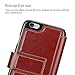 1byone Genuine Leather Wallet Stand Folio Case for iPhone 6/6s 4.7 inch with Card Slot, Brown