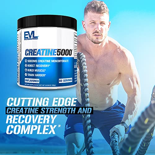 Evlution Pure Creatine Monohydrate Powder 5000mg Nutrition Pre and Post