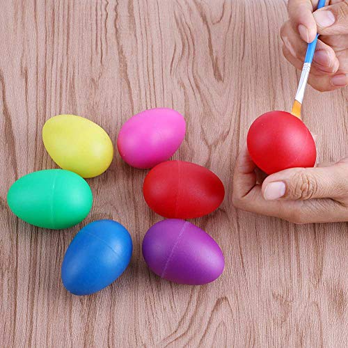 FFNIU 24Pcs Plastic Egg Shakers Maracas Toys Music Learning Eggs Percussion Musical Egg(6 Colors)