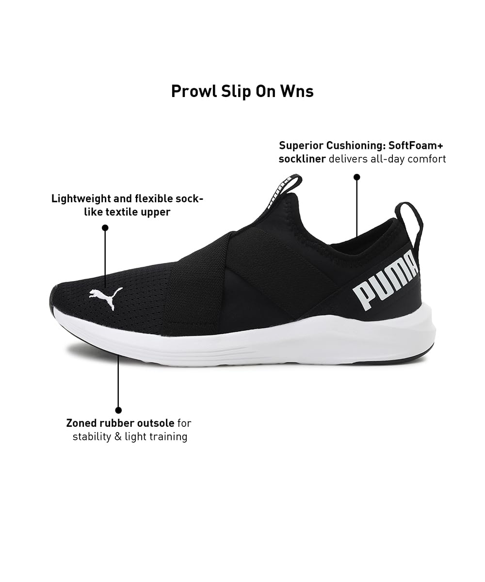 PUMA Women's Prowl Slip-on Shine WN's Cross Trainer, 0