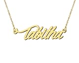 Aoloshow Tabitha Name Charm Necklace for Womens 18k
