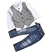 Cute Kids Boys Clothing Shirt and Vest Jeans Sets For 2 to 5 Years Toddler Boy,Multicolor, (2)