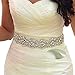 SoarDream Bridal Crystal Rhinestone Wedding Dress Sash Belt With Ivory Ribbon