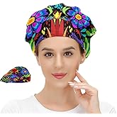 Women's Working Cap Purple Butterfly Adjustable Working Hats with Sweatband and Elastic Toggle Head Cover
