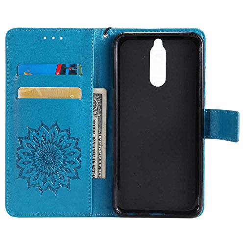 Case Huawei Mate 10 Lite, Bear Village Leather Case Inner Stand Function Card Slot Flip Cover, Flip Phone Protective Case for Huawei Mate 10 Lite (#6 Blue)