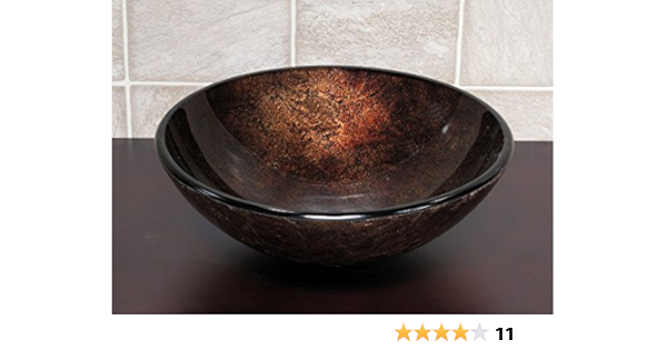 Bathroom Artistic Glass Vessel Vanity Sink In Gold And Copper Ch9052 Free Pop Up Drain Amazon Com