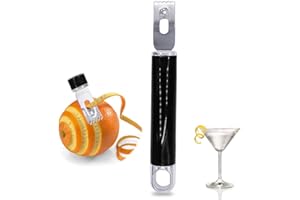 Channel Knife, 2 in 1 Lemon Peeler Zester Cocktail Garnish Citrus Zester 5 Baldes Ultra Sharp Lemon Rind Twist Peeler Stainle