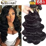QTHAIR 10A Peruvian Body Wave Human Hair 3 Bundles 300g 100% Unprocessed Body Wave Peruvian Virgin Human Hair Natural Color Hair Weave