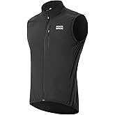 ROCKBROS Cycling Vest for Men Winter Windproof Sleeveless Warm Cycling Jacket with Multiple Pockets Cycling Hiking Running