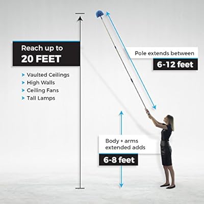 Cobweb Duster Extendable Reach 20 Feet Ceiling Fan Duster 3