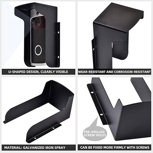dgyezhao Doorbell Rain Cover Ring Doorbell Anti-Glare Cover, Steel Doorbell  Weather-Blocking Cover Glare Sun S