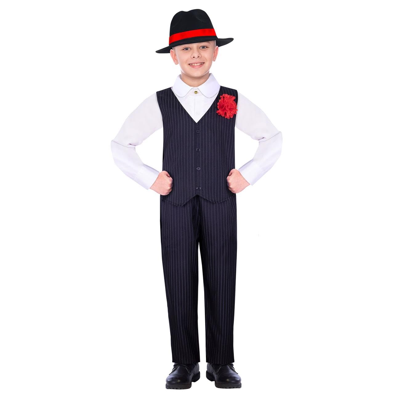 amscan (PKT) (9907061) Child Boys Gangster Boy Costume (8-10yr)