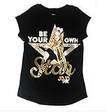 JoJo Siwa Be Your Own Star Black and Gold Fashion T-Shirt (Small 6/6X)