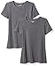 Amazon Essentials Women's 2-Pack Classic-Fit Short-Sleeve Crewneck T-Shirt, Charcoal Heather, Medium