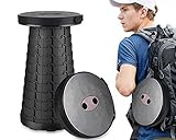 BMAG Folding Retractable Lightweight Stool, Multiple use Portable Outdoor Camping Traveling Fishing Garden Stool, Buckle Design Withstand 330 LBS (Black)