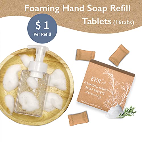 Hand Soap Refill Foaming Tablets Hand Wash Refills Rosemary Essential Oil by EKR ( Rosemary, 16