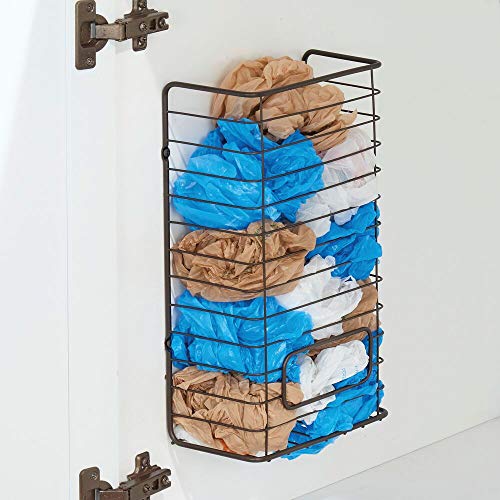 mDesign Metal Wall Mount Kitchen Storage Organizer Holder or