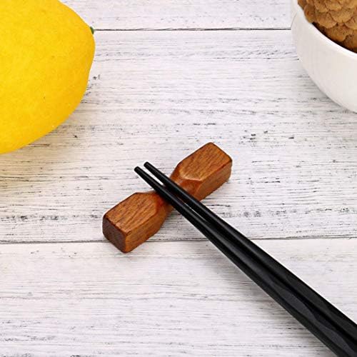 Japanese Chopsticks Reusable Set - 1 Pairs Wooden Chopsticks Holder Chopsticks Stand Rack Spoon Fork Rest Storage (K)
