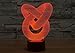 YANGHX 3D Illusion Lamp Circles Modern 100~240v Night 7 Color Change LED Desk Table Light lamp (Color: Multicolor)