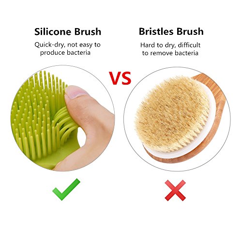 Bath Body Brush Soft Silicone Shower Brush with Long Handle and Ultra-soft Bristles Great for Sensitive skin, Elderly and Children