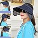 Flyou Sun Hats Unisex Summer Hat Outdoor UV Protection Wide Large Brim Cap Beach Visor Empty Top Caps Foldable (Nave)