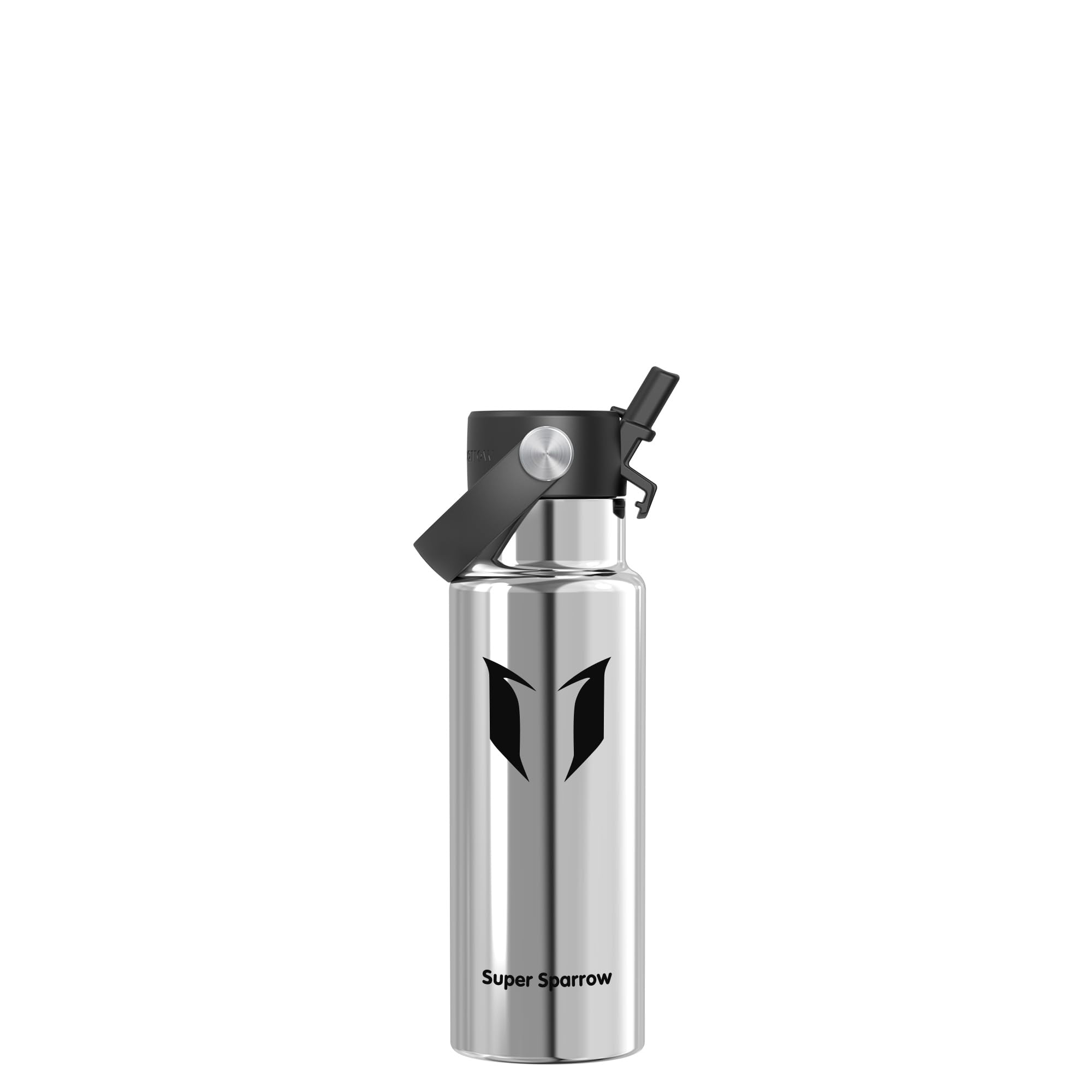 Super Sparrow Water Bottle Stainless Steel 18/10 - Ultralight Metal Water Bottle - 350ml - Insulated Water Bottles - Water Bottle with Straw Lid - Flask for Gym, Travel, Sports