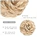 Messy Hair Bun Extensions 2PCS Curly Wavy Messy Synthetic Chignon Hairpiece Scrunchie Scrunchy Updo Hairpiece for Women (Pale Golden Blonde & Bleach Blonde Mixed)