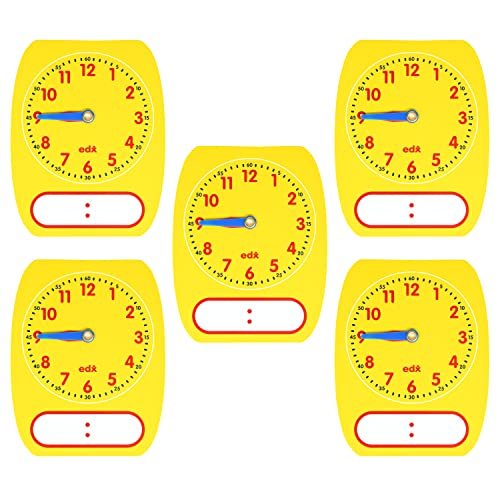 edxeducation WriteOn WipeOff Clock Dials Set of 5 Clock for Kids