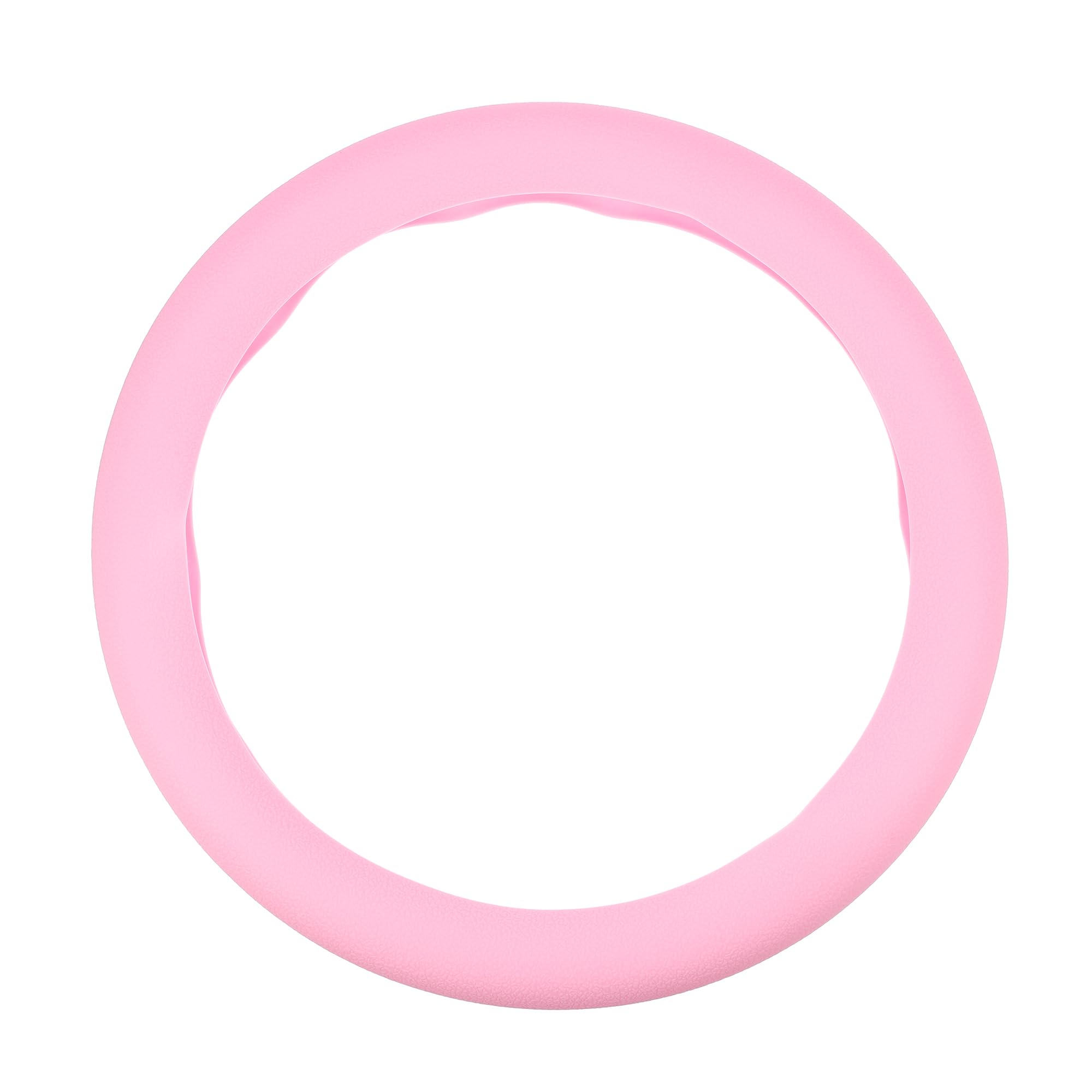 Photo 1 of uxcell 33cm Silicone Car Steering Wheel Cover Soft Non-Slip Silicone Steering Wheel Protector Universal Fit 32-40cm Steering Wheel Pink