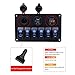 BlueFire 6 Gang Rocker Switch Panel for RV Marine Car Vehicles Truck Boat Fuse Panels Waterproof Digital Voltmeter Display Dual USB Charger Port DC 12V Socket 12/24V Breaker Switches
