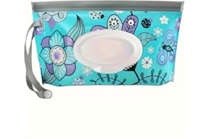 Wet Wipe Dispenser, Portable Refillable Wipe Holder Wipe Dispenser Bag Reusable Travel Wet Wipe Pouch (Blue)