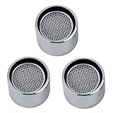 KES Utility and Kitchen Faucet Replacement Part 22mm Female Threaded Brass Housing Aerator with Gasket 3 PCS PACK, Polished Chrome, PA2A-P3