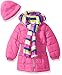 Pink Platinum Girls' Puffer Jacket with Stripe Lining and Accessories
