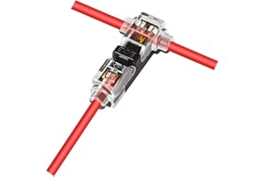 Kuject 10pc Low Voltage Wire Connectors, T Tap 3 Way 1 Pin Splice Wire Connectors, Quick Solderless Wire Connector for Automotive, Led Strip, Landscaping, 18-24AWG