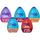 Mio Water Enhancement Variety Pack Includes Berry Dragonfruit, Black Cherry, Orange Tangerine, Fruit Punch and Mango Peach 1.62 Fl Oz each (Pack of 5)