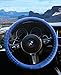 JYPC Silicone Anti-slip Car Steering Wheel Cover Novel Geometrical Pattern Universal 15 inch (Dark Blue)