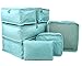 7 Set Travel Packing Organizer,Waterproof Mesh Durable Luggage Travel Cubes,1 Shoe Bag (Blue-A)