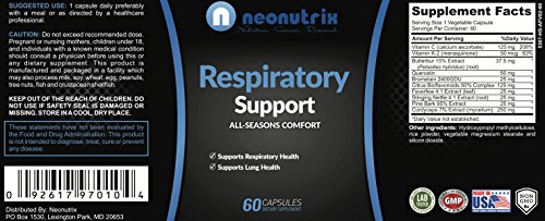 Lung Detox Cleanse Supplement for Bronchial Wellness & Natural Respiratory Support for Cigarette Smokers - Vegetarian Friendly Nasal Decongestant- 60 Capsules - Made USA by Neonutrix- Non-GMO - Thumbnail 6