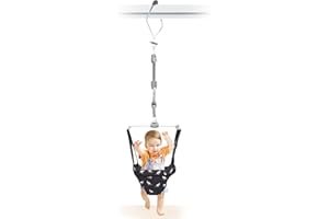 Hapbabe Baby Door Jumper with Adjustable Strap and Seat, Ideal Gift for Infant, Black
