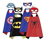 Mizzuco Cartoon Dress up Costumes Satin Capes with Felt Masks,Slap Bracelets and Exclusive Bag for Boys (5PCS)