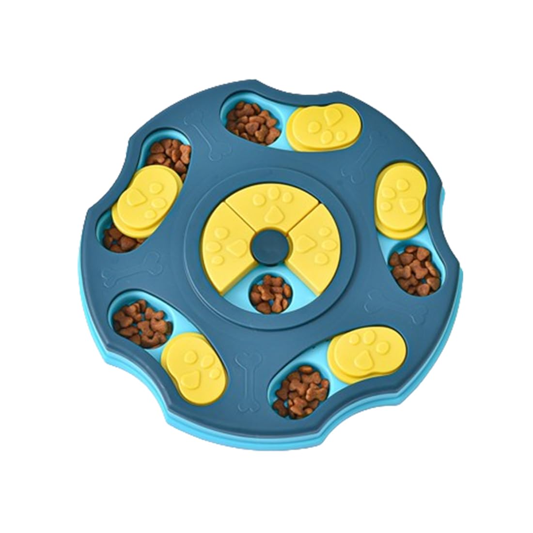 LAWALEISHE Dog Puzzle Slow Feeder Toy, Puppy Treat Dispenser Slow Feeder, Interactive Toys for Dogs Training Funny Feeding, Improve IQ Puzzle Bowl for Puppy Slow Feeder to Aid Pets Digestion (Blue)