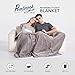 Pembrook Super Soft and Warm Reversible Plush Coral Micro with Sherpa Shearling Lining, (51 X 63 inches) Fleece Blanket, Gray